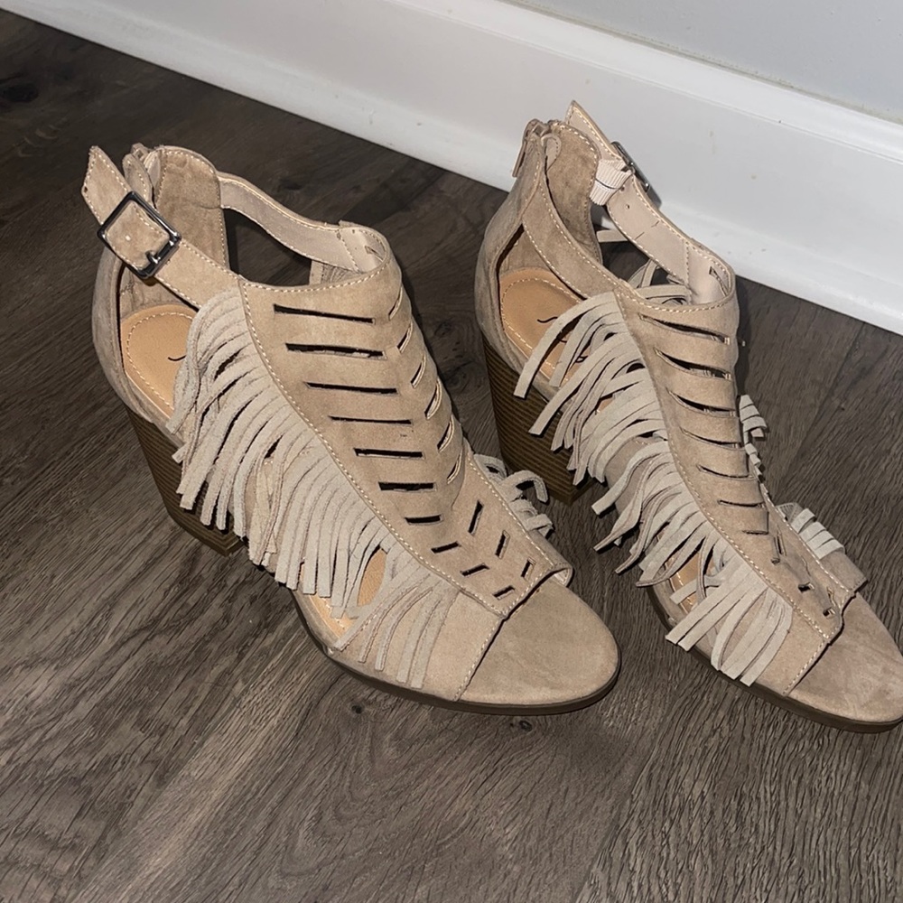 Fringe Bootie Heels